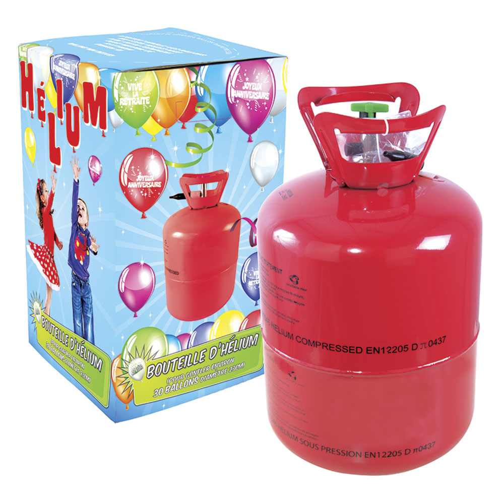 Hélium 0,25 m3 pour Gonfler 30 ballons Ø 23 cm (Bouteille jetable)